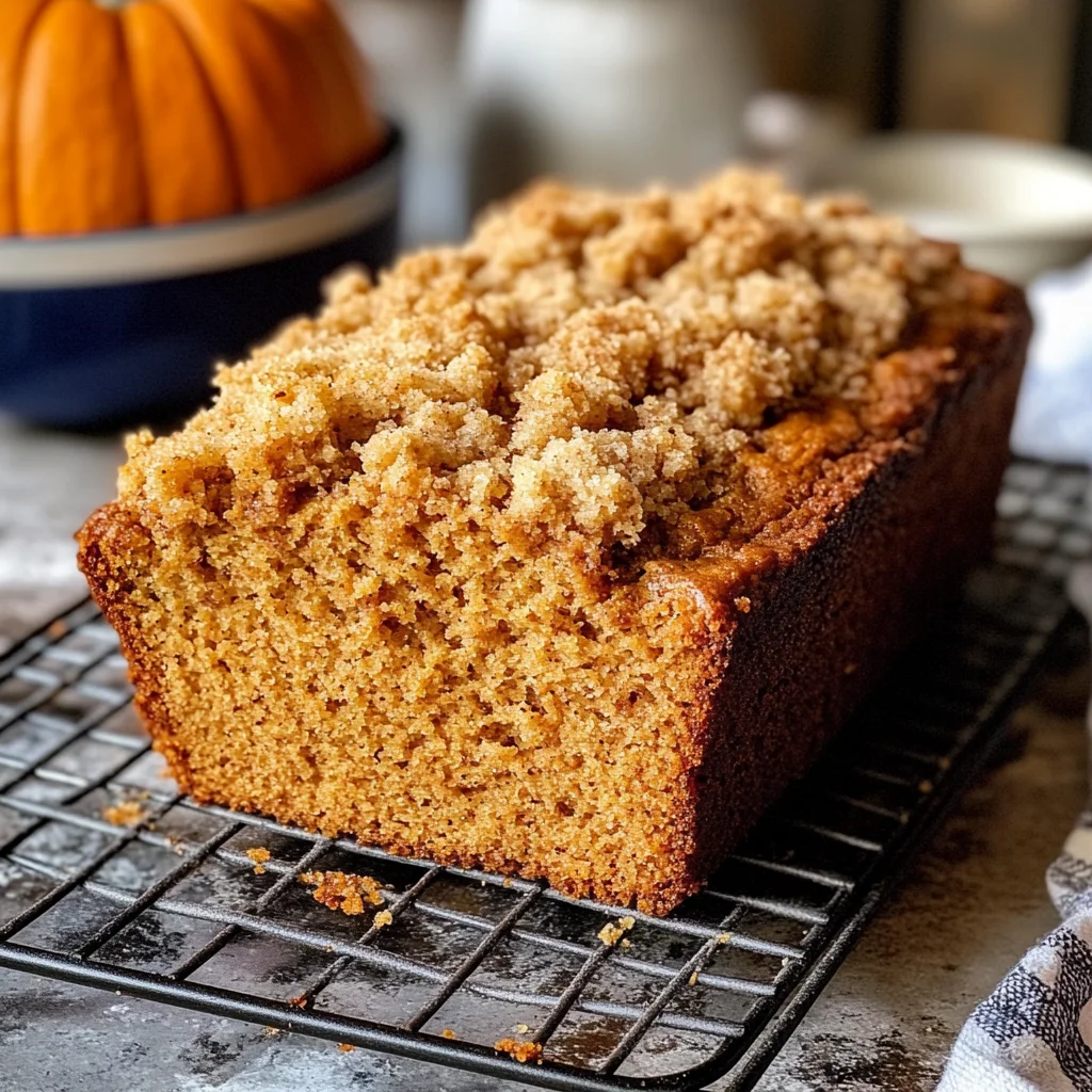 Easy Pumpkin Bread with Crumb Topping
