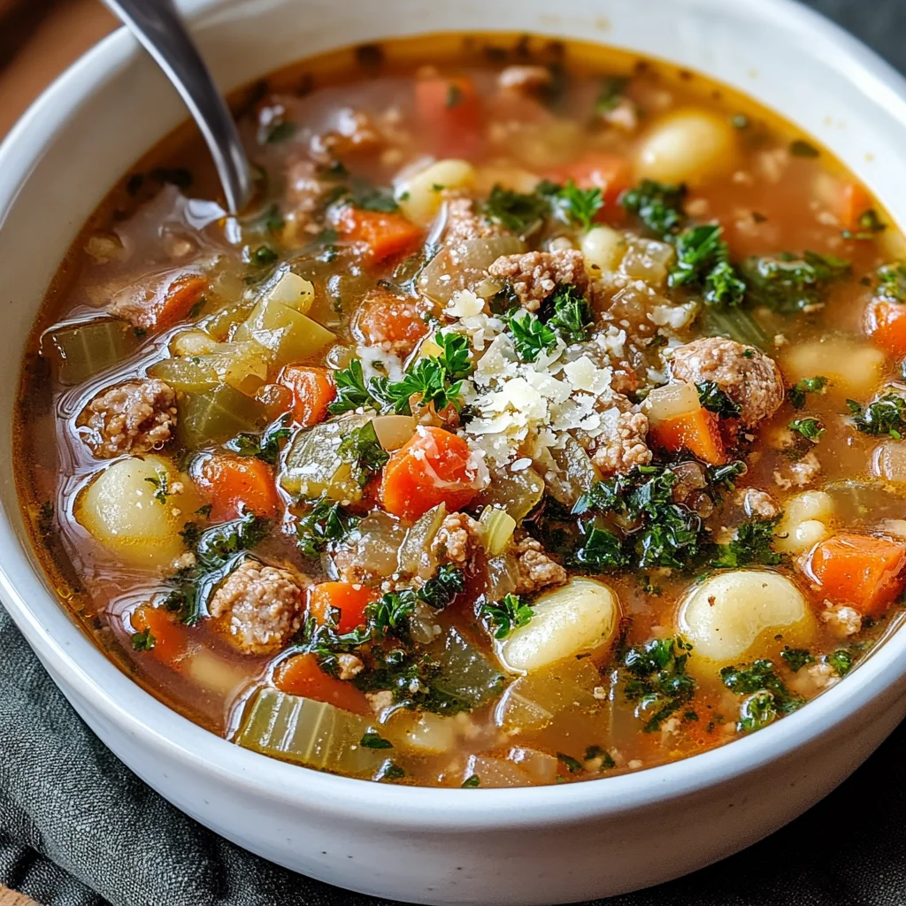 Italian Vegetable Soup with Spicy Sausage