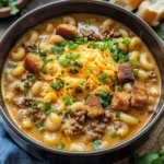 One Pot Macaroni Cheeseburger Soup