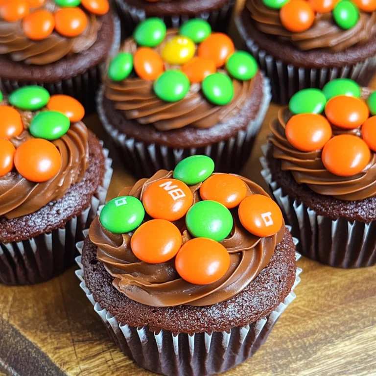 Pumpkin M&M Mini Cupcakes