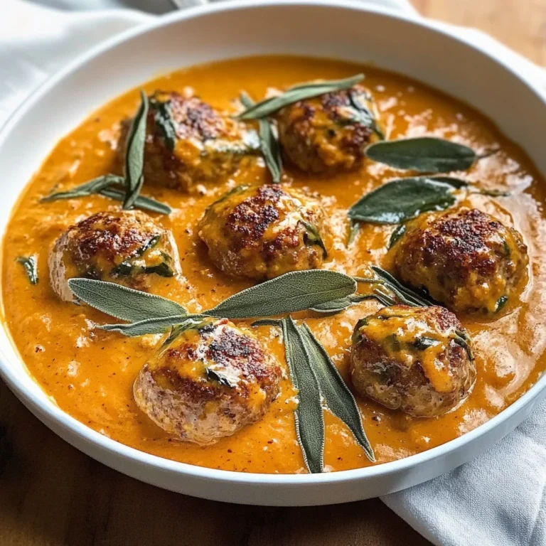 Turkey Meatballs in Pumpkin Sage Sauce