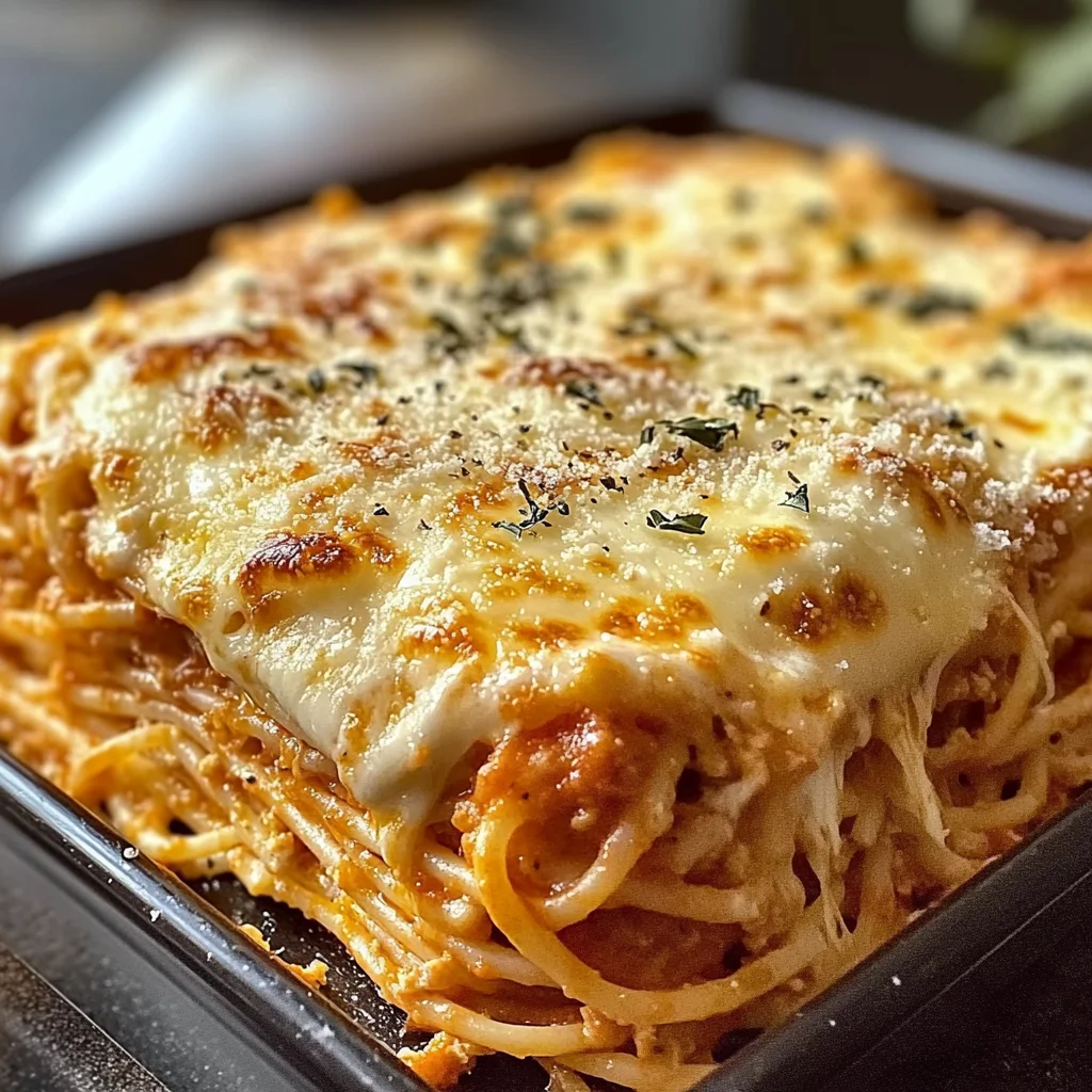Baked Cream Cheese Spaghetti Casserole