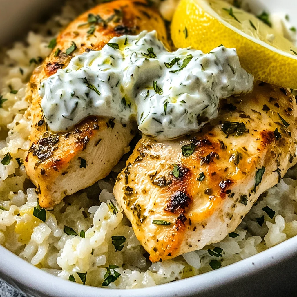 Easy Chicken Tzatziki Rice Bake