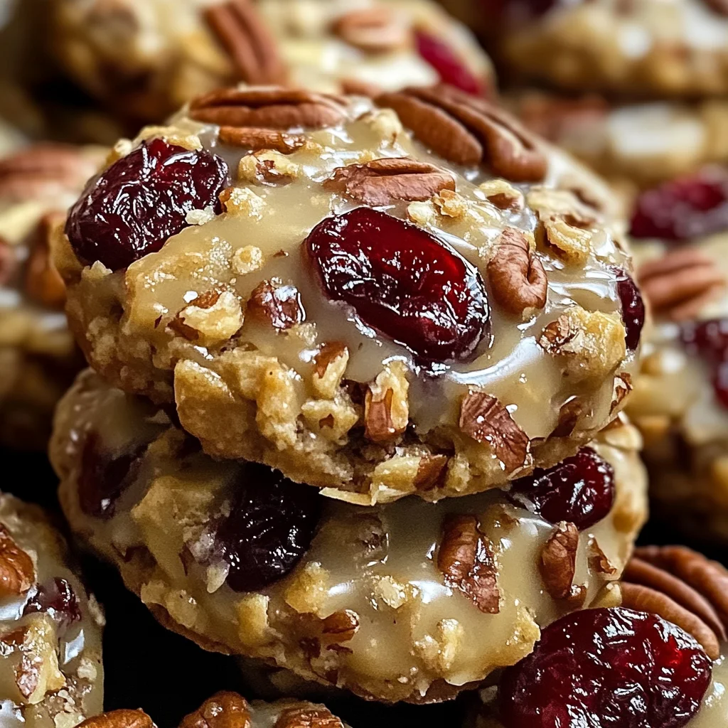 No-Bake Cranberry Pecan Praline Cookies