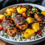 One Pan Caribbean Jerk Chicken with Pineapple-Coconut Rice Recipe