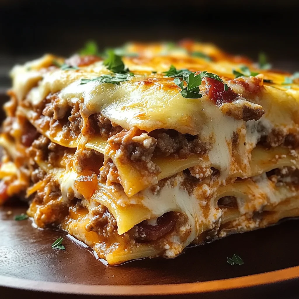 Parmesan Garlic Turkey Bacon Cheeseburger Lasagna Recipe