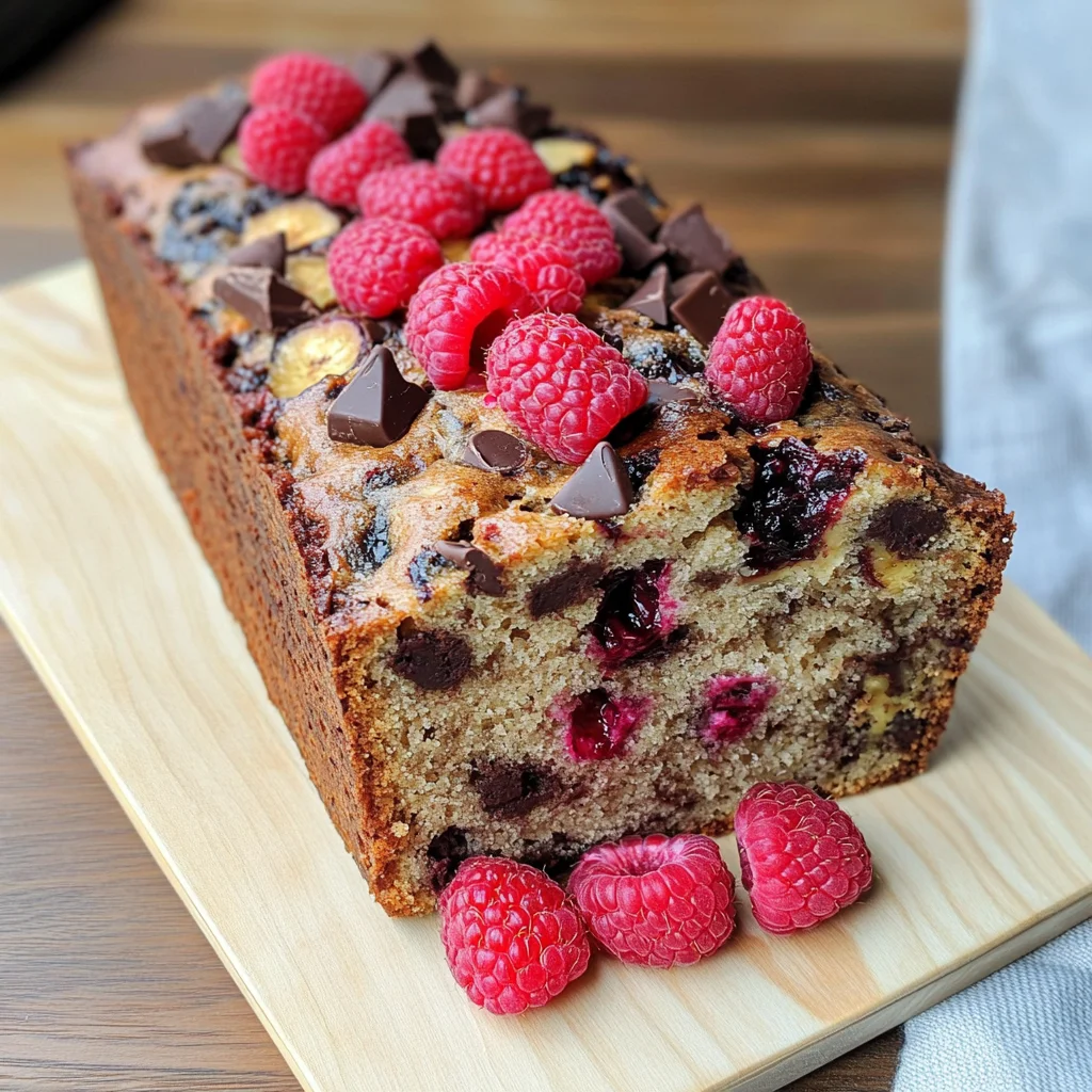 Raspberry Dark Chocolate Banana Bread