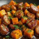Sausage and Sweet Potatoes with Honey Garlic Sauce