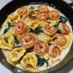 Shrimp Tortellini with Garlic Sauce