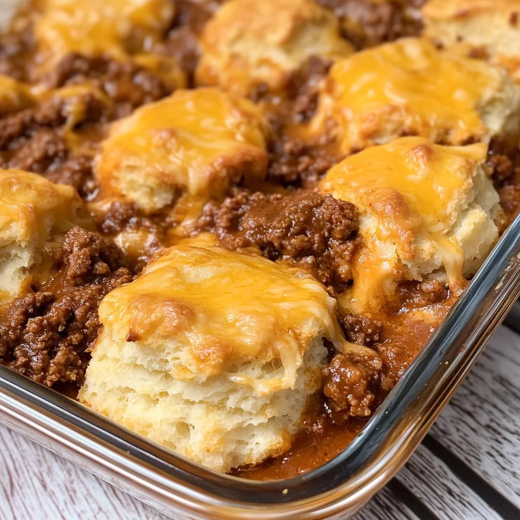 Sloppy Joe Biscuit Casserole