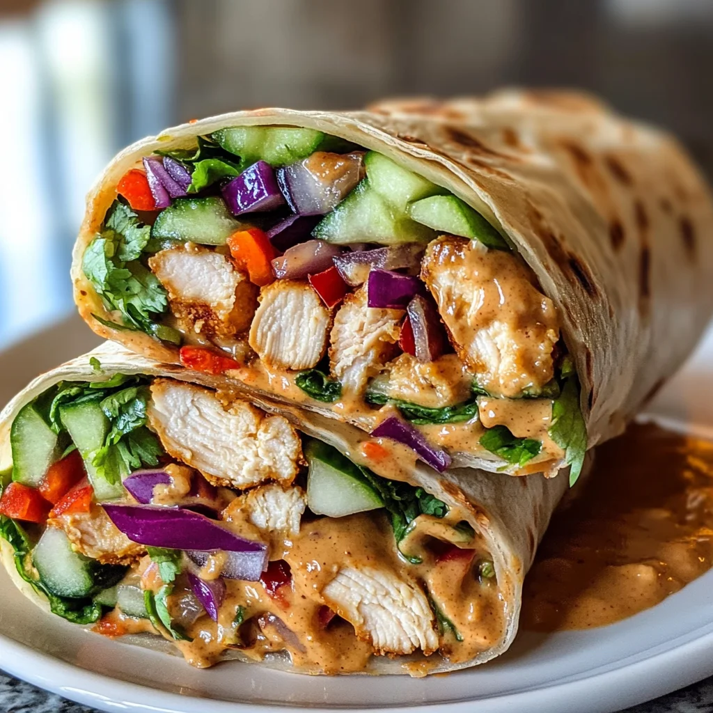 Thai Peanut Chicken Wraps
