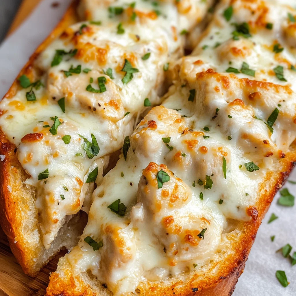 The Viral Chicken Alfredo Garlic Bread I'm Obsessed With