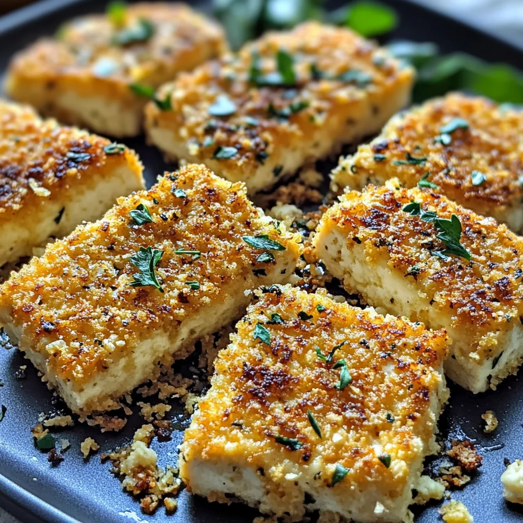 Crispy Vegan Parmesan Herb Crusted Tofu You’ll Crave