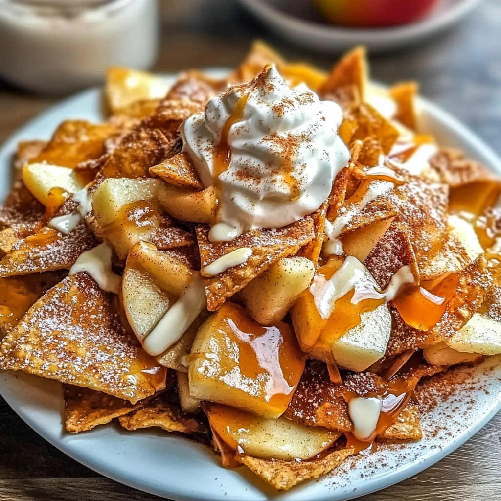 Delicious Apple Pie Nachos with Cinnamon Sugar Chips Delight